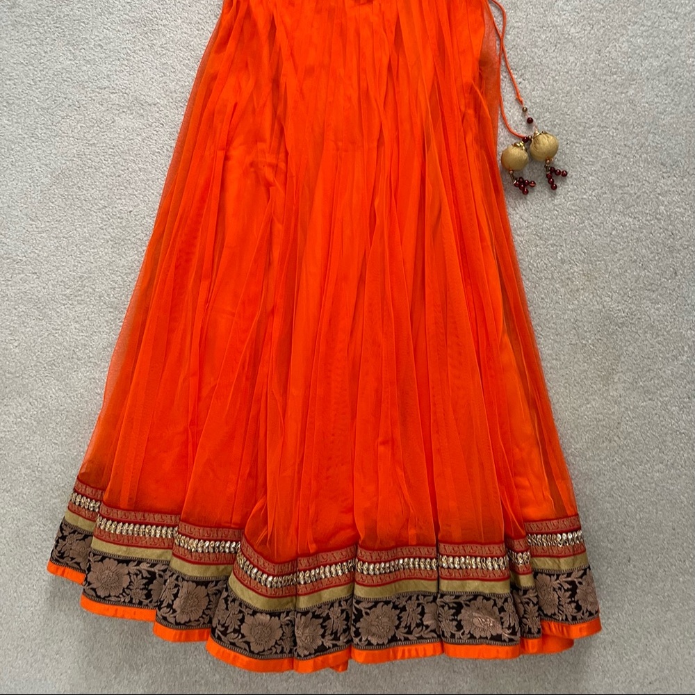 Lehenga orange skirt